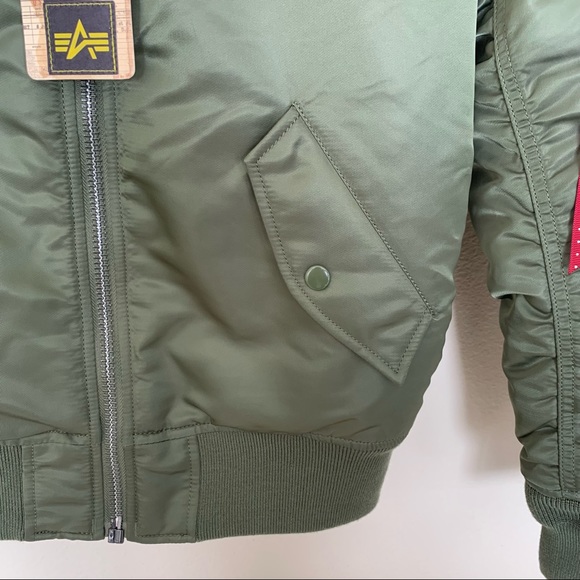 Alpha Industries MA-1 Bomber Jacket W in Sage Green - Picture 9 of 15